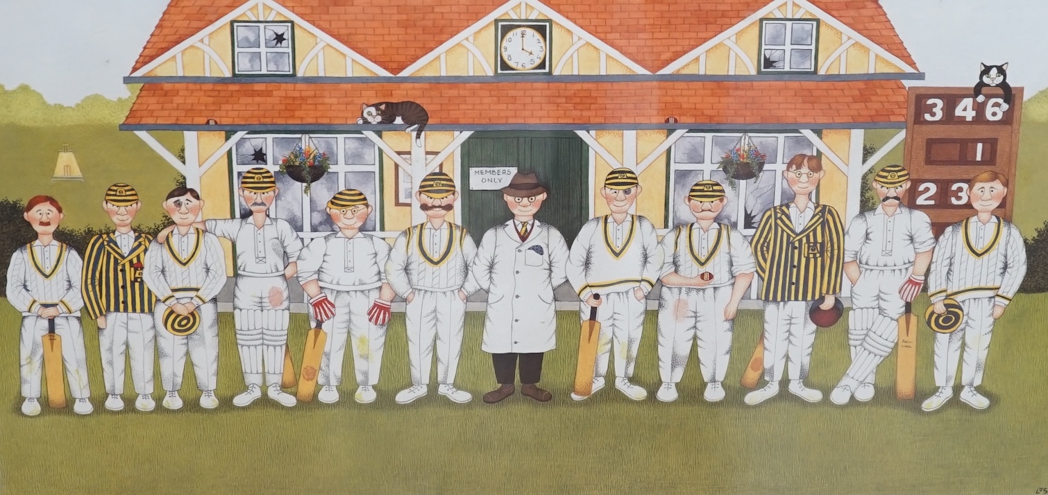 Linda Jane Smith, limited edition print, 'The Pride of the Village', 314/850, signed in pencil, 24 x 48cm. Condition - fair